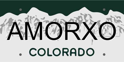 AMORXO Colorado License Plate