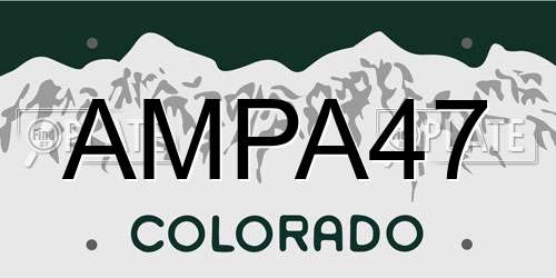 AMPA47 Colorado License Plate