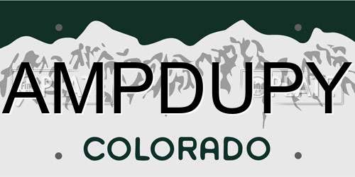 AMPDUPY Colorado License Plate