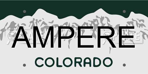 AMPERE Colorado License Plate