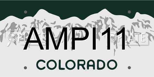 AMPI11 Colorado License Plate