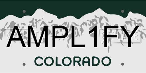 AMPL1FY Colorado License Plate