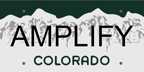 AMPLIFY Colorado License Plate