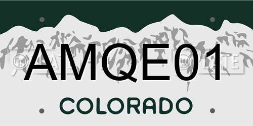AMQE01 Colorado License Plate