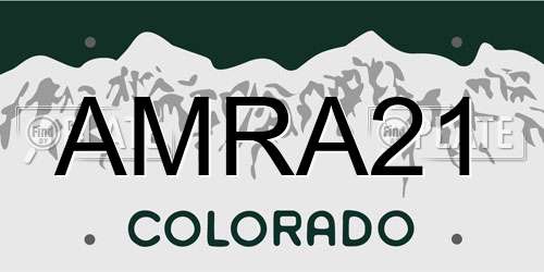 AMRA21 Colorado License Plate