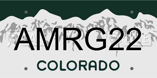 AMRG22 Colorado License Plate