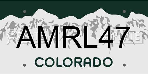 AMRL47 Colorado License Plate