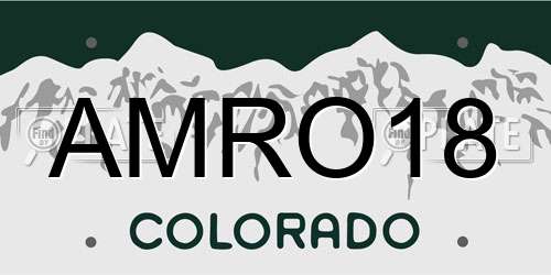AMRO18 Colorado License Plate
