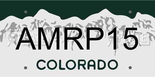 AMRP15 Colorado License Plate