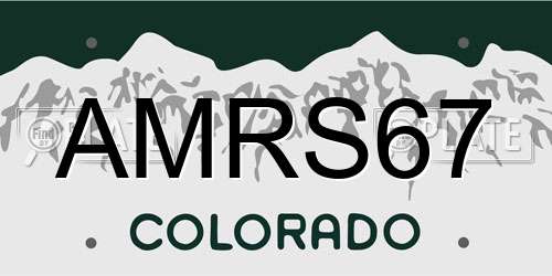 AMRS67 Colorado License Plate