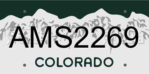 AMS2269 Colorado License Plate