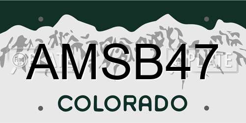 AMSB47 Colorado License Plate