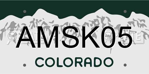 AMSK05 Colorado License Plate