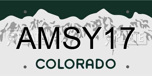 AMSY17 Colorado License Plate