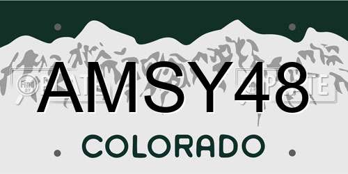 AMSY48 Colorado License Plate