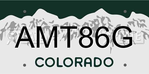 AMT86G Colorado License Plate