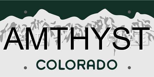 AMTHYST Colorado License Plate