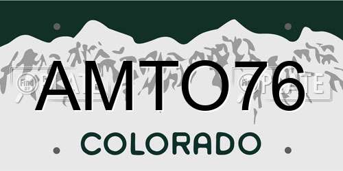 AMTO76 Colorado License Plate