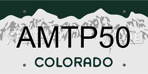 AMTP50 Colorado License Plate