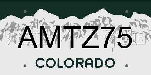 AMTZ75 Colorado License Plate