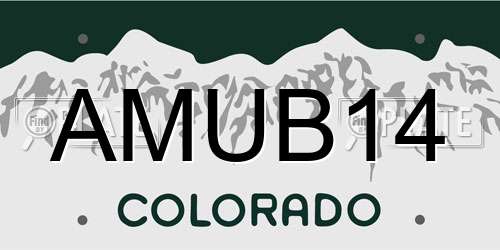 AMUB14 Colorado License Plate