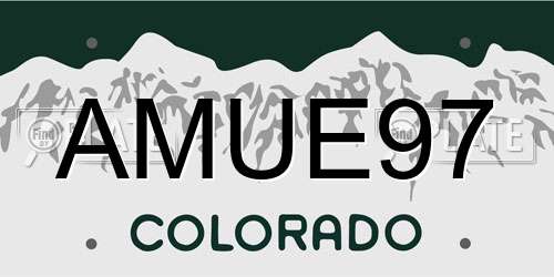 AMUE97 Colorado License Plate