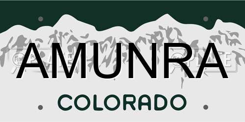 AMUNRA Colorado License Plate