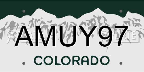AMUY97 Colorado License Plate