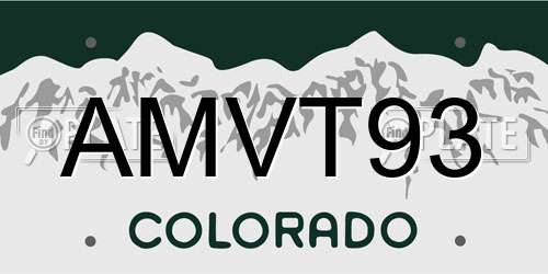 AMVT93 Colorado License Plate