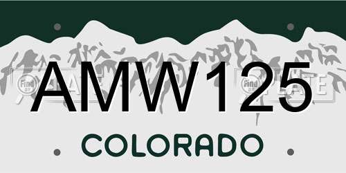 AMW125 Colorado License Plate