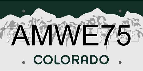 AMWE75 Colorado License Plate