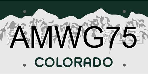 AMWG75 Colorado License Plate