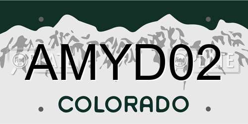 AMYD02 Colorado License Plate