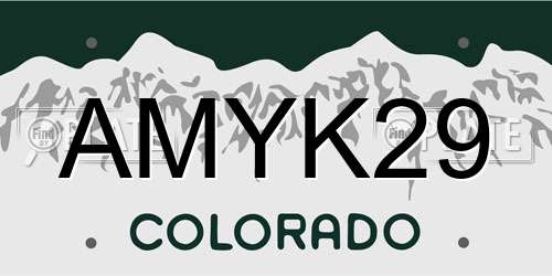 AMYK29 Colorado License Plate