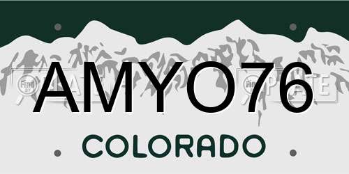 AMYO76 Colorado License Plate