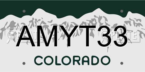 AMYT33 Colorado License Plate