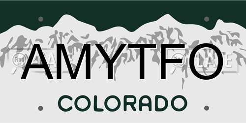 AMYTFO Colorado License Plate