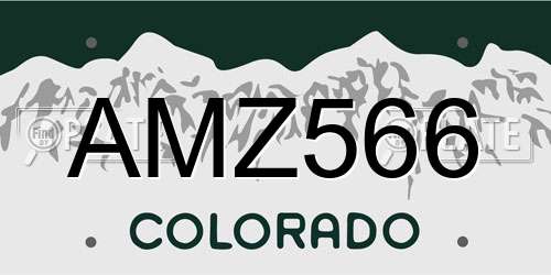 AMZ566 Colorado License Plate