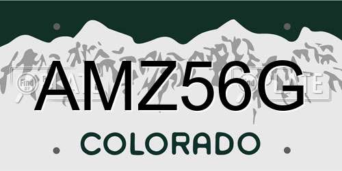 AMZ56G Colorado License Plate
