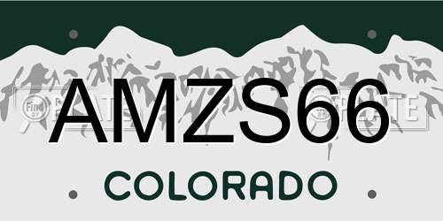 AMZS66 Colorado License Plate