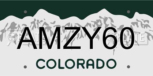 AMZY60 Colorado License Plate