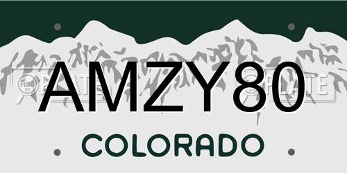 AMZY80 Colorado License Plate