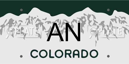 AN Colorado License Plate