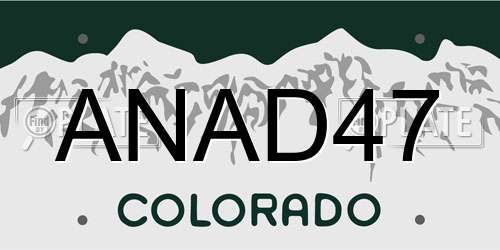 ANAD47 Colorado License Plate