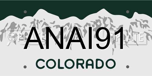 ANAI91 Colorado License Plate