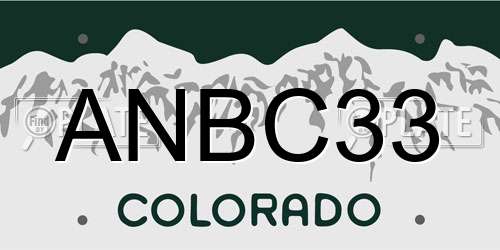 ANBC33 Colorado License Plate