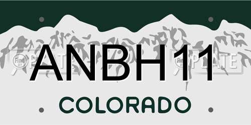 ANBH11 Colorado License Plate