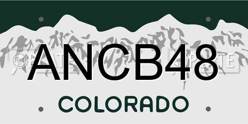 ANCB48 Colorado License Plate