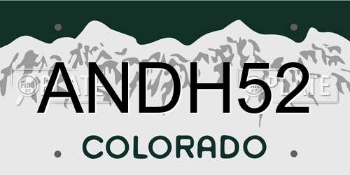 ANDH52 Colorado License Plate