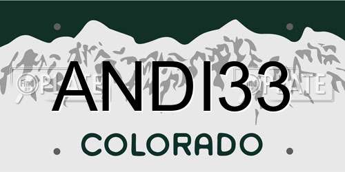 ANDI33 Colorado License Plate